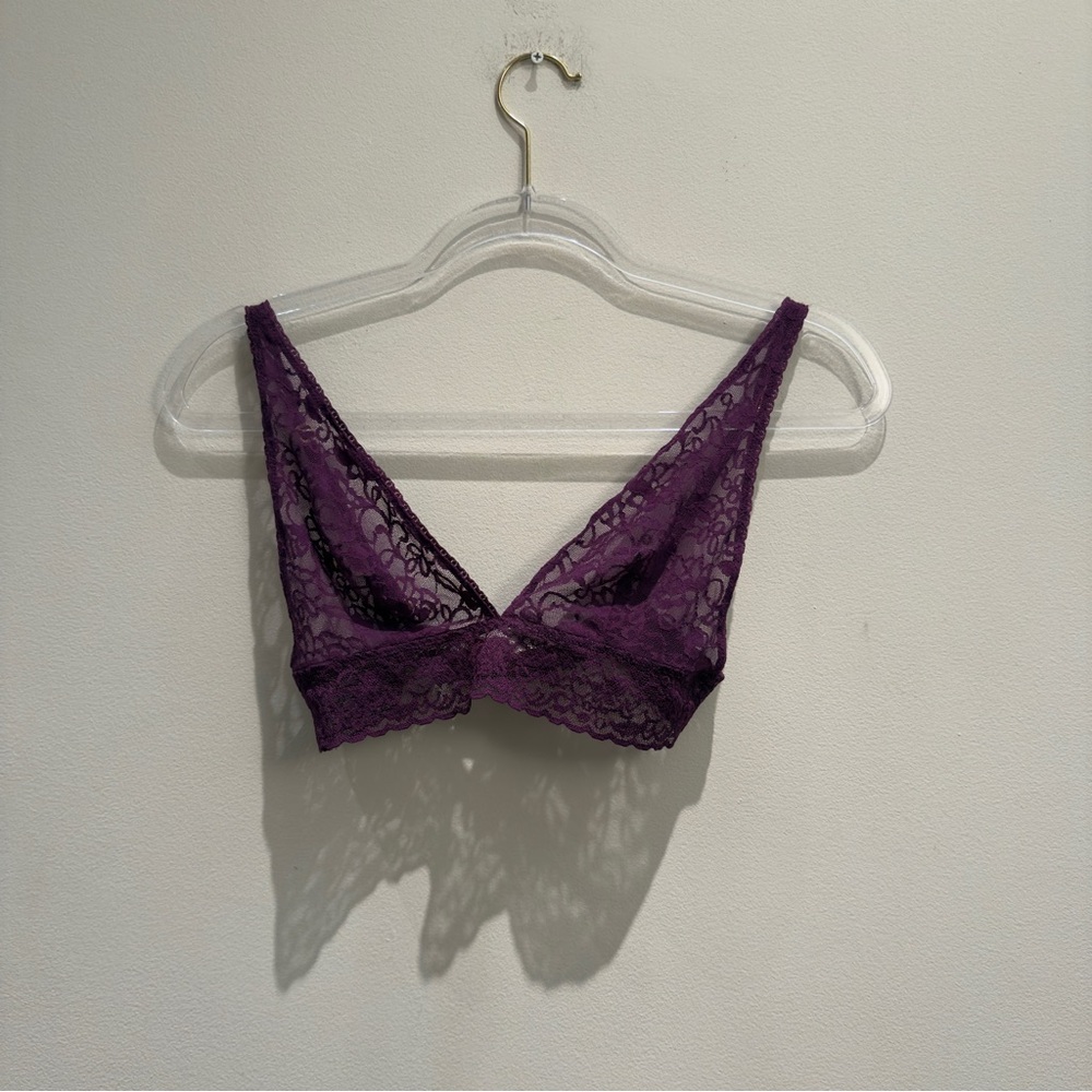 Victoria's Secret Deep Purple Lace Bralet Lingerie Size M